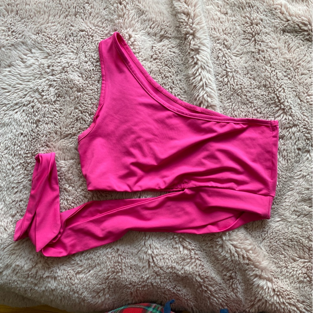 Pink one shoulder tie